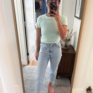 Mint Green JCrew Cashmere Top